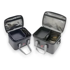 Daiwa Tournament Coolbags in 30L and 65L sizes, both shown open on a white background.