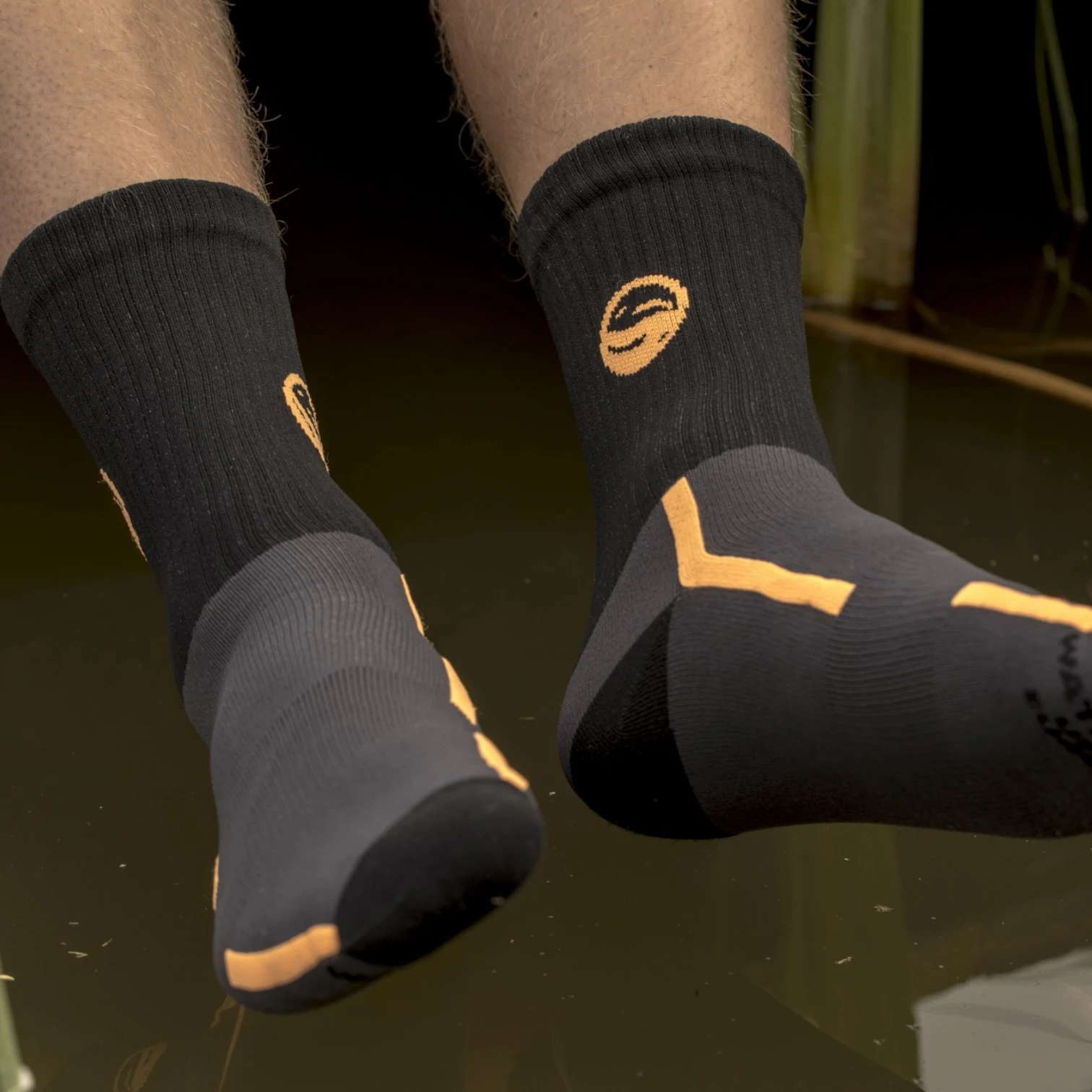 Guru Black Waterproof Socks in black with breathable waterproof construction for fishing, hiking and outdoor wear