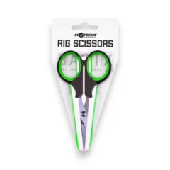 Korda Basix Rig Scissors shown in original retail packaging on a white background