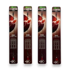 Korda DF Carp Rig Barbed Wide Gape full range sizes 4 to 10 ready tied carp rigs on white background