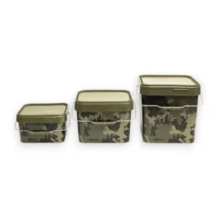 Korda Light Kamo Buckets shown in 5L, 10L, and 17L sizes on a white background.