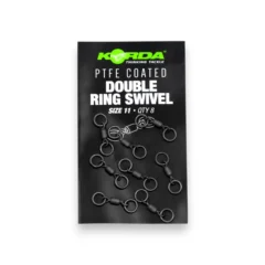 Korda PTFE Coated Double Ring Swivel Size 11 in packaging on white background showing carp fishing rig swivel product pack