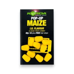 Korda Slow Sinking Maize Yellow IB in packaging on white background showing artificial carp fishing hookbait