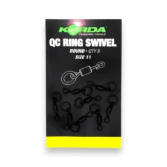 Korda Quick Change Ring Swivel Round Size 11 shown in original packaging on a white background