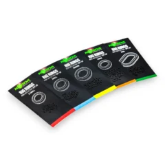 Korda Rig Rings full range of sizes in packaging shown on a white background.