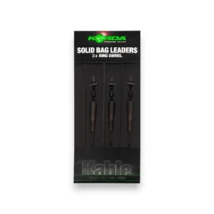 Korda Solidz PVA Leaders in packaging on white background showing carp fishing leadcore PVA bag leaders