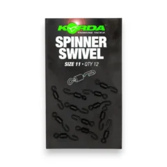 Korda Spinner Swivel Size 11 shown with original packaging and product on a white background