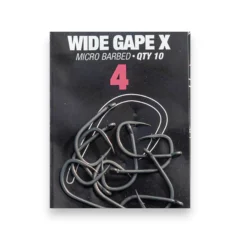 Korda Wide Gape X Barbed Hook shown in original packaging on a white background