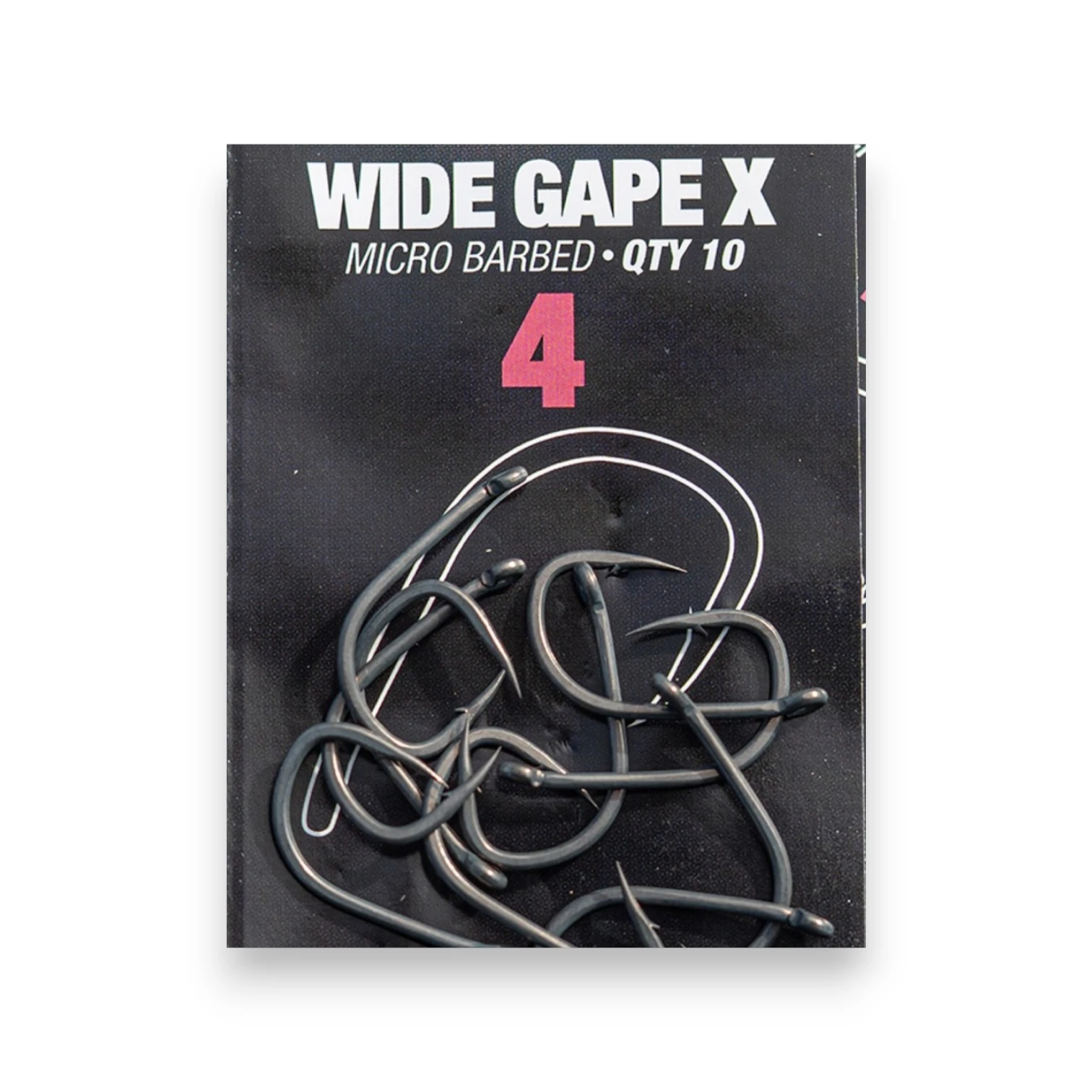 Korda Wide Gape X Barbed Hook shown in original packaging on a white background