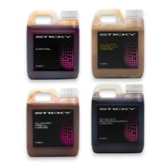 Sticky Baits Liquid Collection featuring a range of premium liquid attractants on a white background