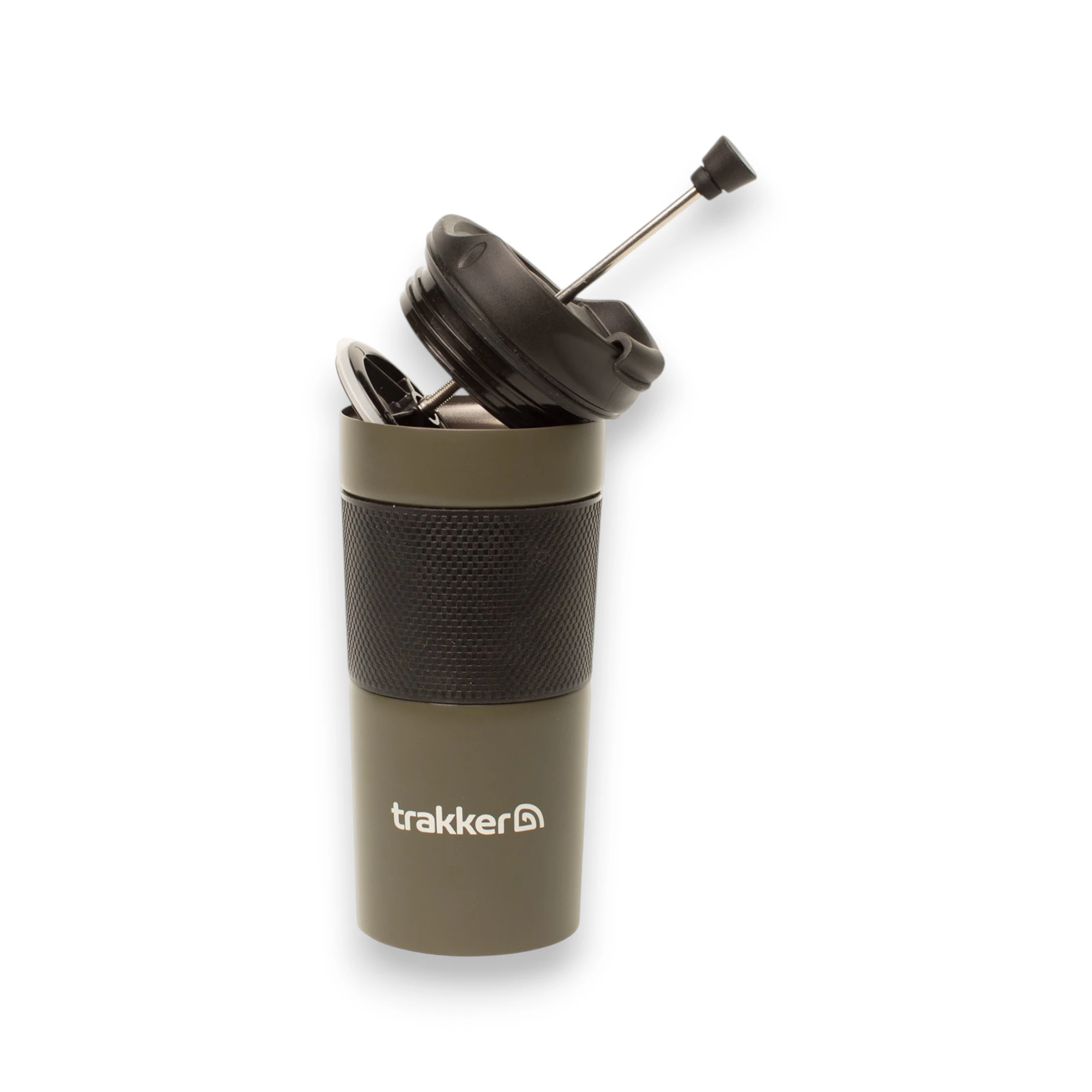Trakker Armolife Thermal Coffee Press Mug displayed on a white background