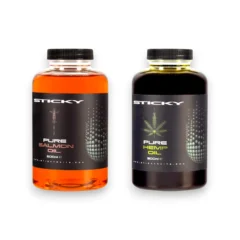 Sticky Baits Pure Salmon Oil and Pure Hemp Oil liquid bait additives for carp fishing