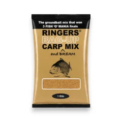 Ringers Bag-Up Carp Mix and Bream 1kg groundbait on a white background.
