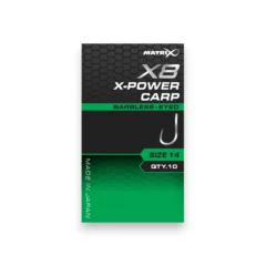 Matrix X8 X-Power Carp Hooks Barbless-Eyed