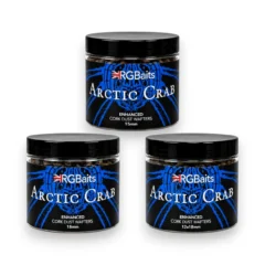 RG Baits Arctic Crab Enhanced Cork Dust Wafters available in 12x18mm, 15mm and 18mm on a white background