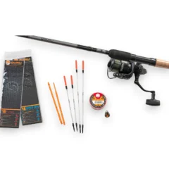 Guru 11' Float Rod & Reel Combo showing the 11ft float rod, pre-loaded 3000 reel, Ready Rod Sleeve, and included float fishing accessories