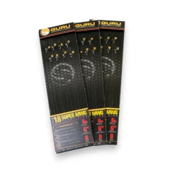 Guru SMWG Banded Barbless Rigs 6" range of hooklengths on white background
