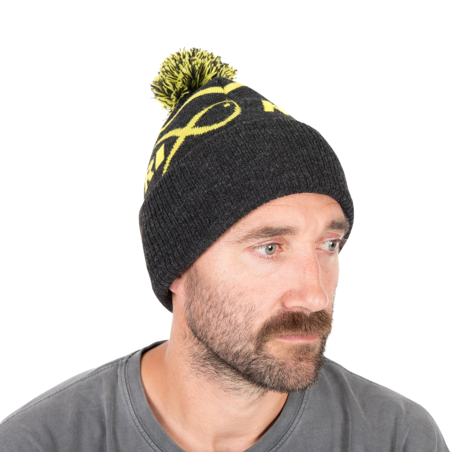 Matrix Lime and Gray Bobble Hat