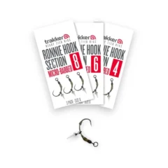 Trakker Ronnie Hook Sections Barbed packets displayed alongside a single hook section on a white background