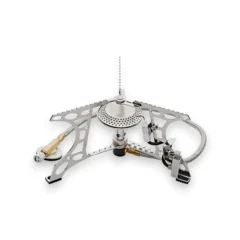 Trakker Armolife Tri-Lite Stove shown open and assembled on a white background