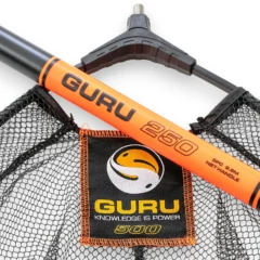 Guru 2.5m Net Handle 50cm Net Combo showing the 2.5m landing net handle and 50cm fish-friendly landing net together