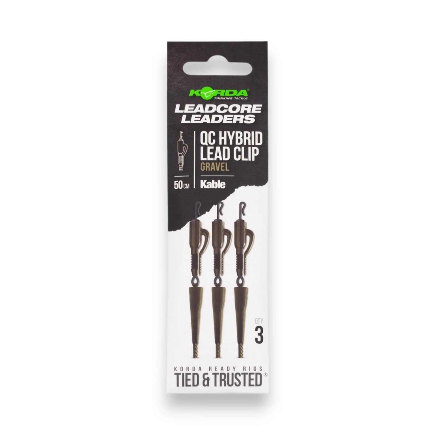Korda Kable Leadcore Leader QC Hybrid Lead Clip 50cm - Image 2