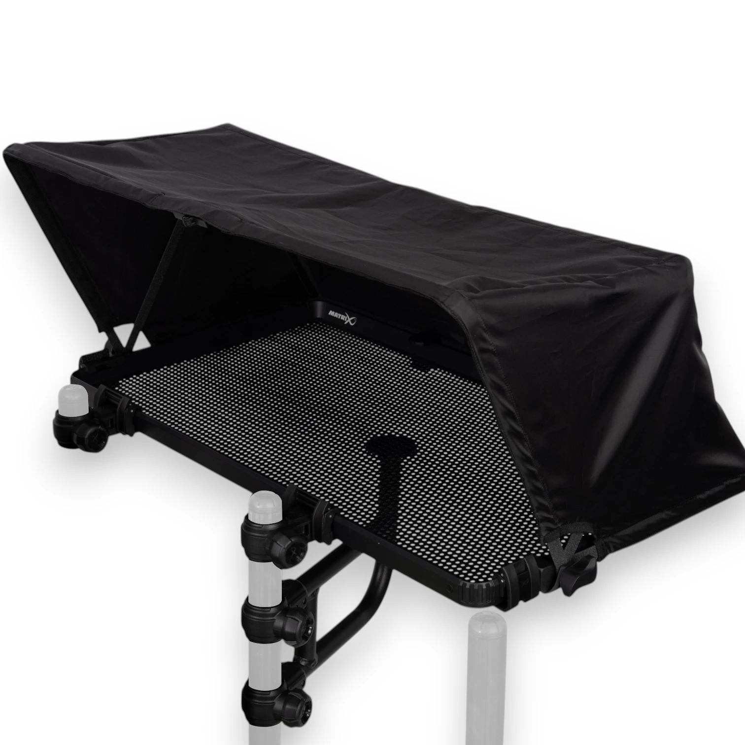 Matrix Sliding Side Tray and Cover attached to a seatbox showing large storage area and protective cover