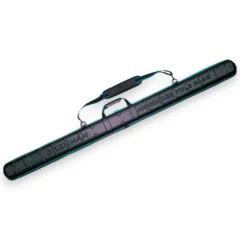 Drennan Compact Pole Case shown closed from the front displaying the rigid outer shell and full-length zip