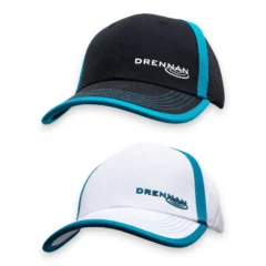 Drennan Baseball Caps in black and white shown together from the front with curved peaks and adjustable fit
