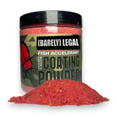 Fjuka Fish Accelerant Coating Powder tub shown front view for enhancing carp fishing baits