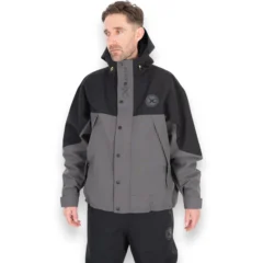 Matrix Pro-X Outer Shell Jacket shown from the front displaying the waterproof fishing jacket design and features