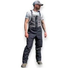 Matrix Pro-X Outer Shell Salopettes shown from the front with adjustable shoulder straps and reinforced knee panels