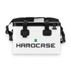 Preston Hardcase Cooler shown closed from the front with the shoulder strap attached