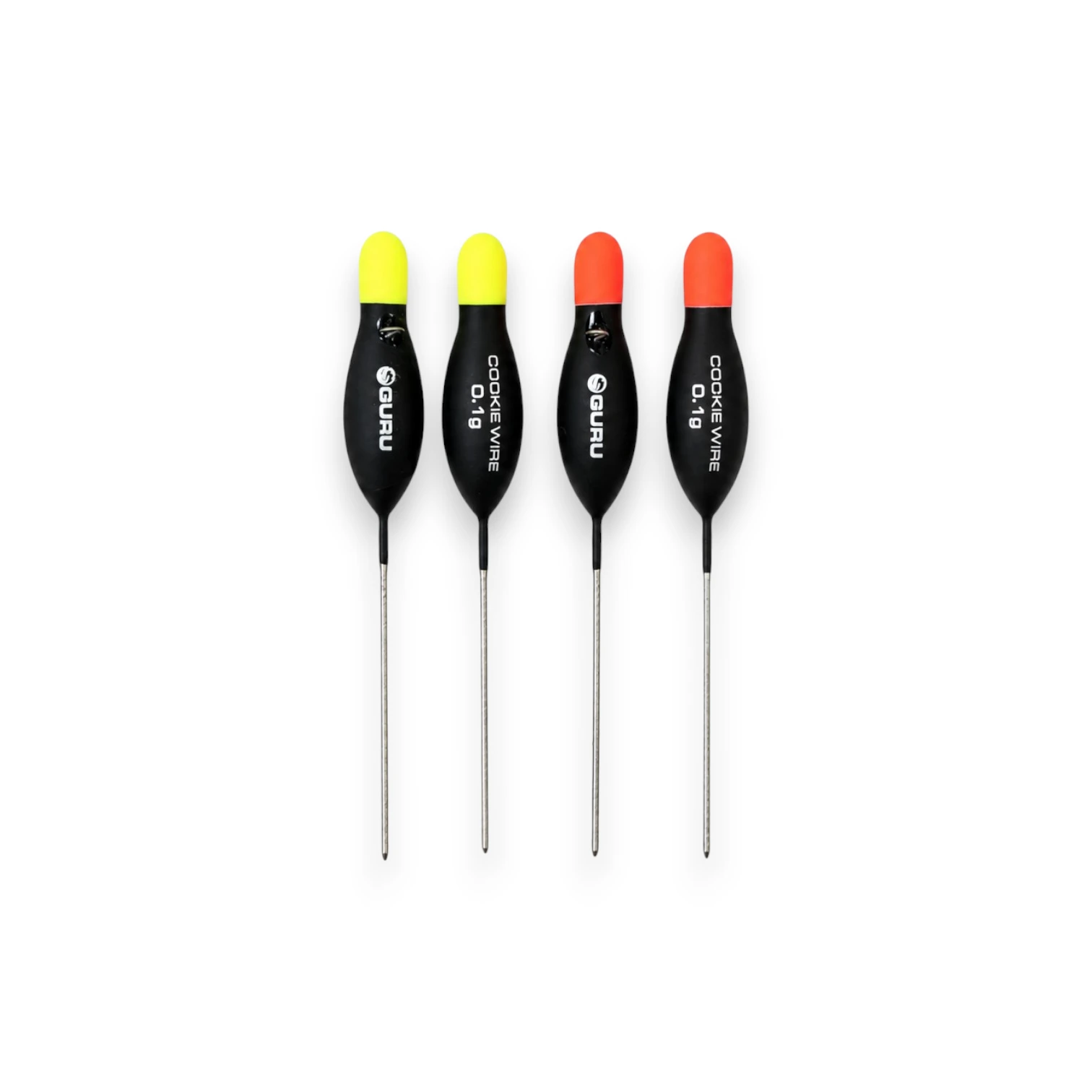 Guru Cookie Wire Pole Float range showing all sizes and colours