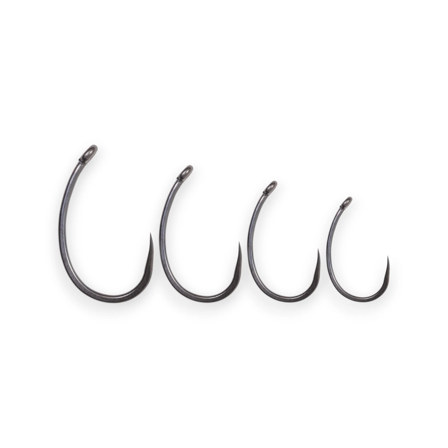 Korda Essentials Kurv X Barbless Hooks range shown without packaging on a white background.