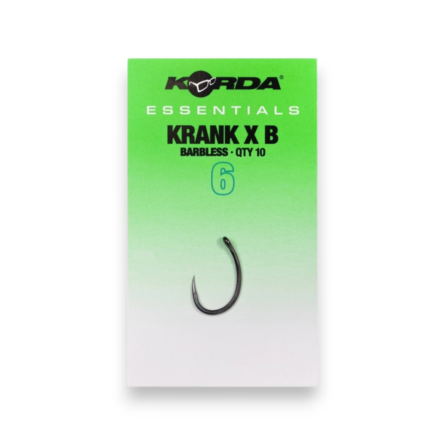 orda Essentials Kurv X Barbless Hooks Size 6 pack shown on a white background.
