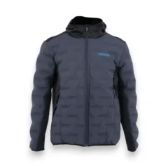Preston DuraTech Hybrid Jacket combining a quilted insulated body with softshell sleeves and hood.