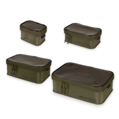 Trakker Downpour T1 Modbloc Pouches full range shown on a white background.