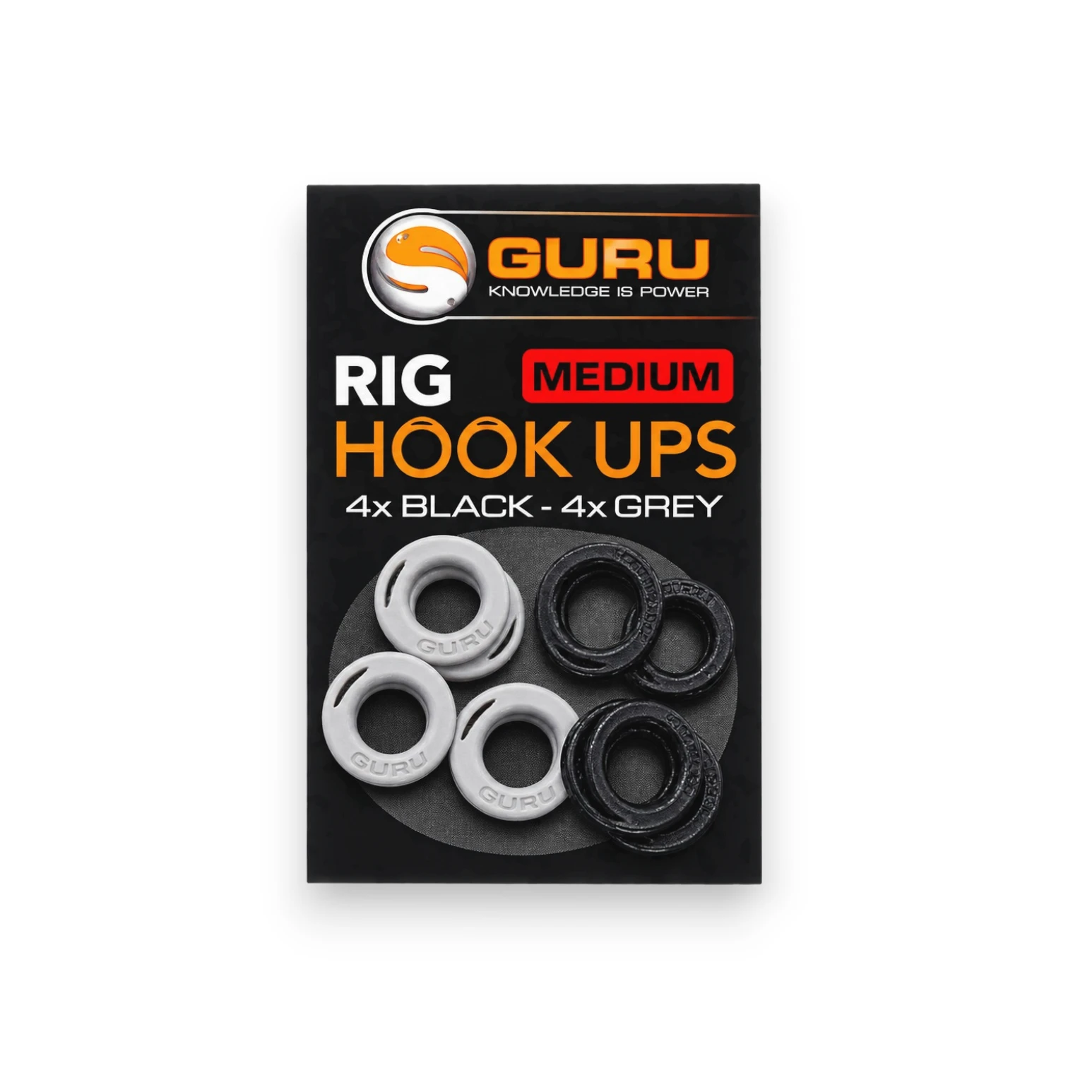 Guru Rig Hook Ups Medium in packaging shown on a white background.