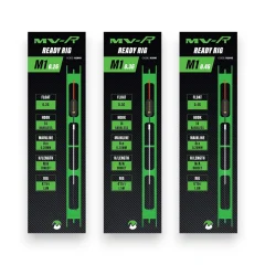 Maver MV-R Barbless M1 Ready Rigs product range showing the available float sizes.