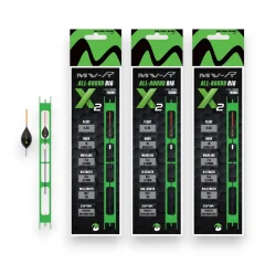 Maver MV-R X2 All-Round Barbless Ready Rigs 3M product range showing the available float sizes.
