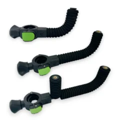 Maver Quick Lock MVR Curved Arms full range showing 10cm, 20cm and 25cm two-head versions on a white background.