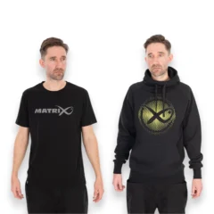 Matrix Fade Logo T-Shirt & Hoody Bundle Deal showing both the Black/Grey T-shirt and matching hoody on a white background.